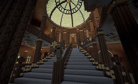 We finalize the stairs by adding torches and an entrance and exit. minecraft titanic grand staircase - Google Search | RMS ...