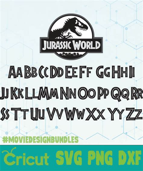 Jurassic world is a 2015 american science fiction adventure film directed by colin trevorrow. JURASSIC WORLD FONT LOGO SVG, PNG, DXF - Movie Design Bundles