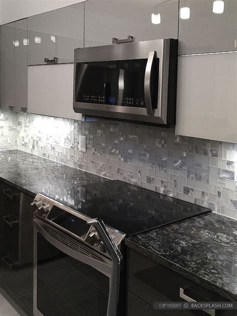 White Glass Metal Modern Backsplash Tile For Contemporary To Modern Projects