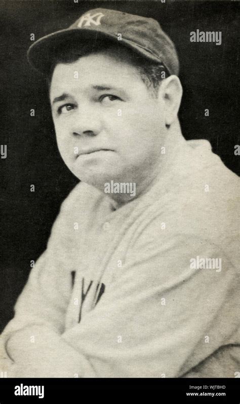 Vintage Photo Of Babe Ruth Iconic Hall Of Fame Baseball Player With The New York Yankees Stock