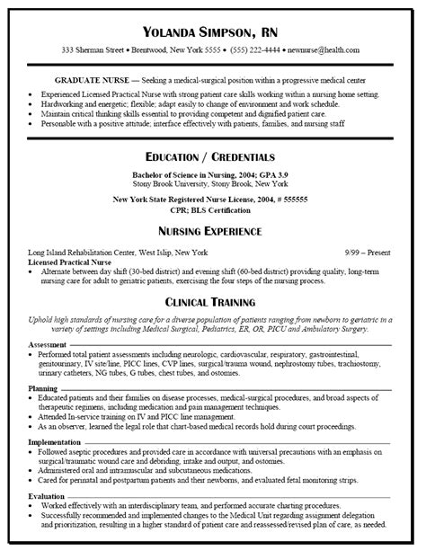 graduate nurse resume  nursing resume template