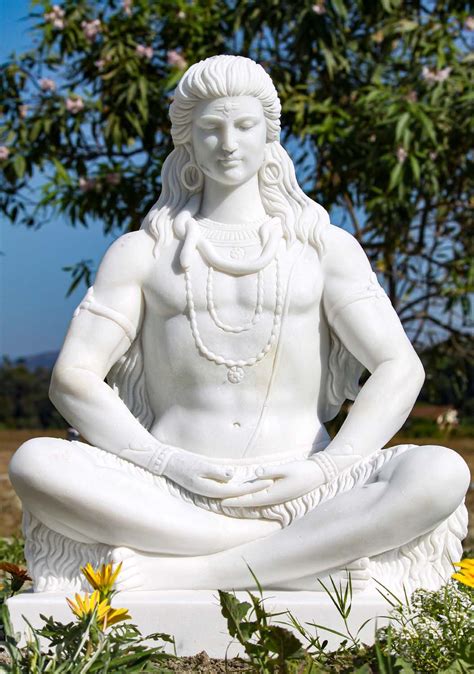 Marble Shiva Statue White Marble Meditating Shiva Sculpture Hand Carved