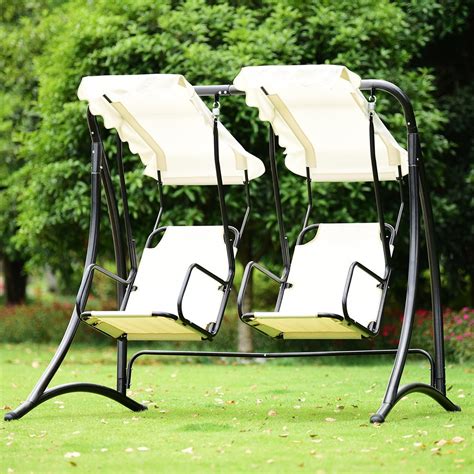 Gymax 2 Person Hammock Porch Swing Patio Outdoor Hanging Loveseat