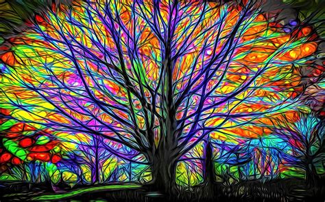 Colorful Tree Hd Wallpaper Background Image 1920x1200