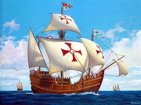 Nao Santa María Y Carabelas Pinta Y Niña 1492 Columbus Ship Elderly