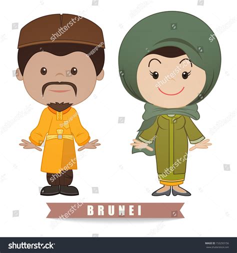 Brunei Traditional Costume Illustration Vector Vector De Stock Libre