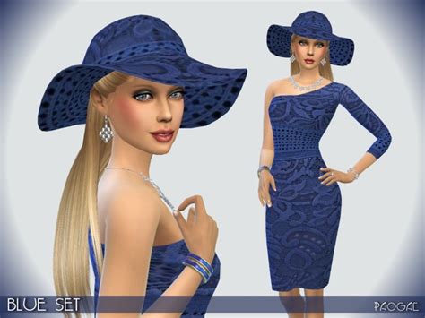 Blue Set Outfit And Hat By Paogae At Tsr Sims 4 Updates