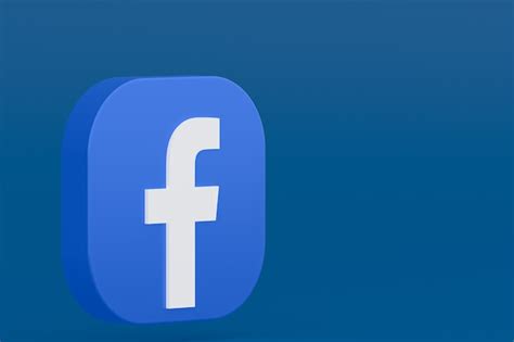 Premium Photo Facebook Application Logo 3d Rendering On Blue Background