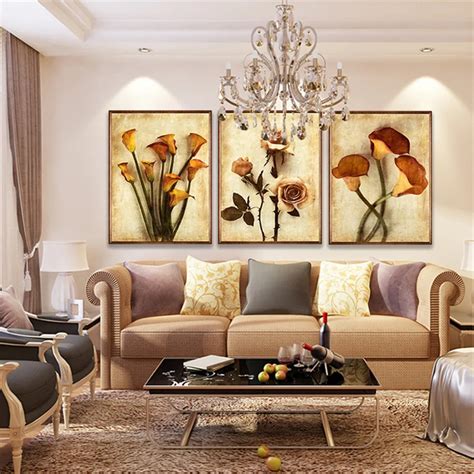 Flower Painting Print On Canvas Painting Lily Rose Design Wall Art Wall