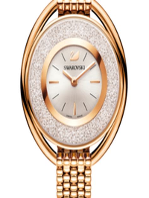 Buy Swarovski Women Rose Gold Toned Crystalline Oval Bracelet Watch