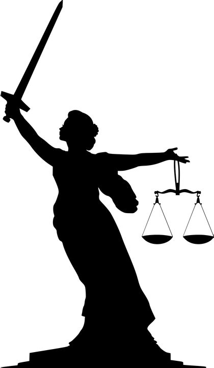 Silhouette Lady Justice Free Vector Graphic On Pixabay