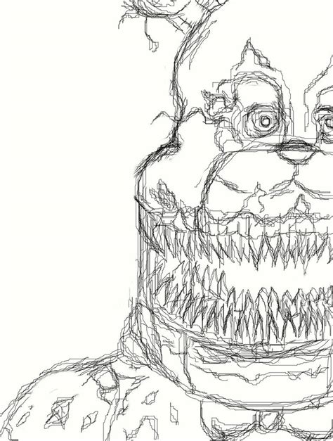 Nightmare Fredbear Outline By Mrfredbear1983 On Deviantart