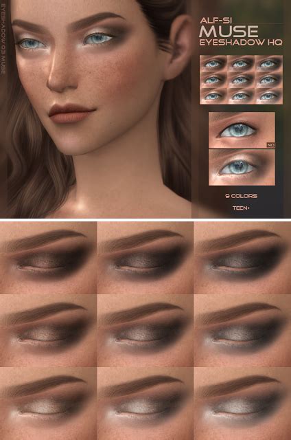 Sims 4 Ccs The Best Eyeshadow 03 Muse Hq By Alf Si
