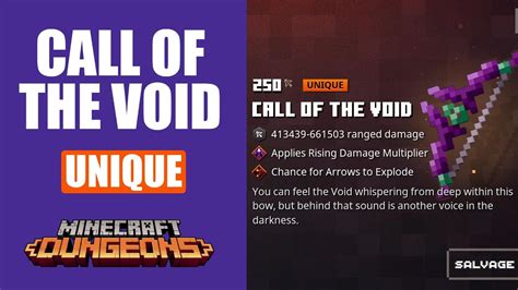 Call Of The Void Unique Bow In Minecraft Dungeons Echoing Void Dlc