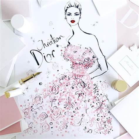 Megan Hess Illustration Graphic Illustration Kerrie Hess Dior Dress