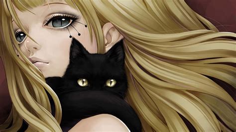 Anime Girl And Cat Hd Wide Wallpaper For Widescreen 89 Wallpapers