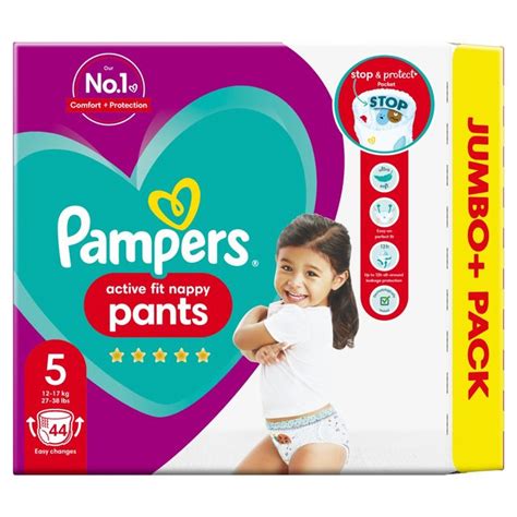 Pampers Active Fit Nappy Pants Size 5 Jumbo Pack Morrisons