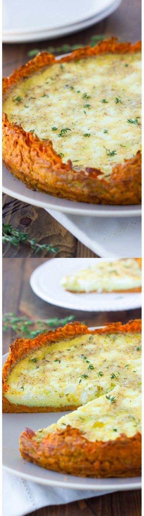 Sweet Potato Crusted Quiche With Goat Cheese And Leeks