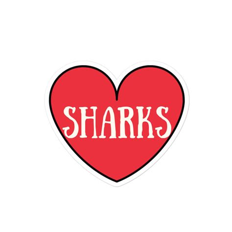 Heart Shark Sticker Etsy