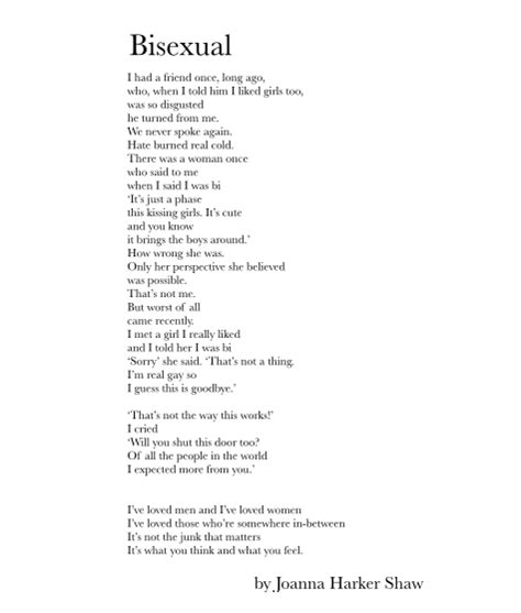 Bisexual Poem By Joanna Harker Shaw Slam Poetry Poetry Poem Poetry