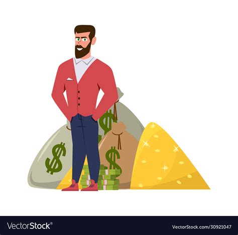 Rich Millionaire Relaxed Businessman Or Wealthy Vector Image