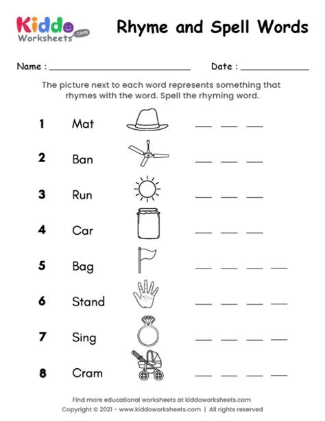 Printable Rhyming Words Worksheets For Kg Grade 1 And Grade 2 Your Home