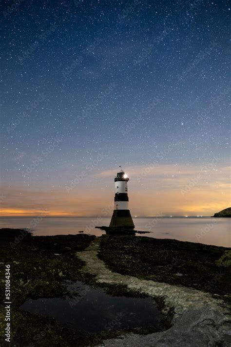 Starry Night Sky Over Trwyn Du Lighthouse Penmon Lighthouse Penmon
