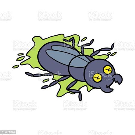 Cartoon Squished Insect Or Bug Illustration Stock Illustration