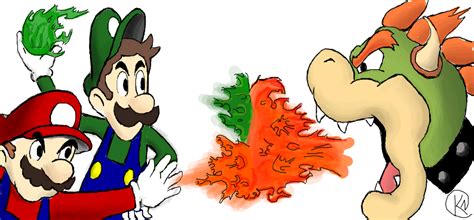Mario And Luigi Vs Bowser Fire By Kyledog01 On Deviantart