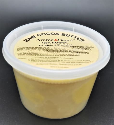Raw Cocoa Butter Unrefined 1lb16 Oz 100 Pure Natural Grade Etsy