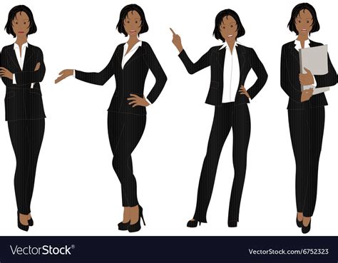Download transparent black woman png for free on pngkey.com. Business Woman Color Full Body Black Royalty Free Vector
