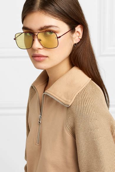 Yellow Aviator Style Metal And Tortoiseshell Acetate Sunglasses Stella Mccartney In 2020