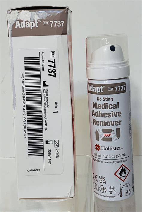 Hollister 7737 Adapt Medical Adhesive Remover No Sting Spray 17 Oz