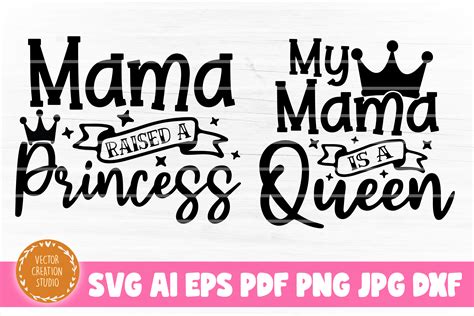 Princess Queen Mom Daughter Svg Graphic By Vectorcreationstudio