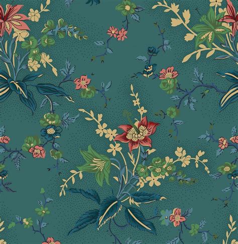 A Pretty Teal And Floral Fabric From The Return To Etsy