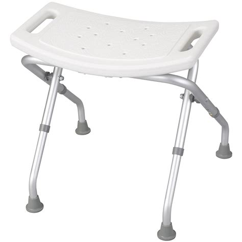 Folding Shower Seat Deluxe Adjustable Backless Bath Bench Rust Proof