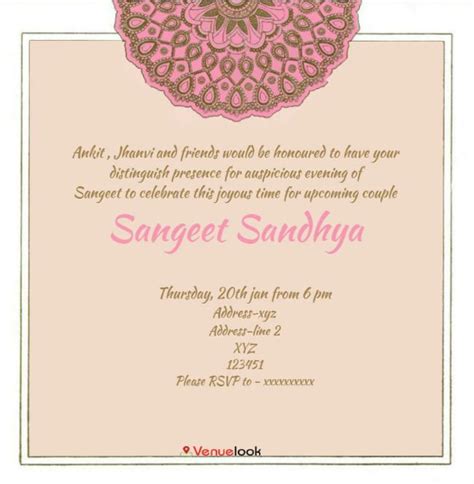 Invite Your Guests For Sangeet Ceremony With Beautifully Crafted E