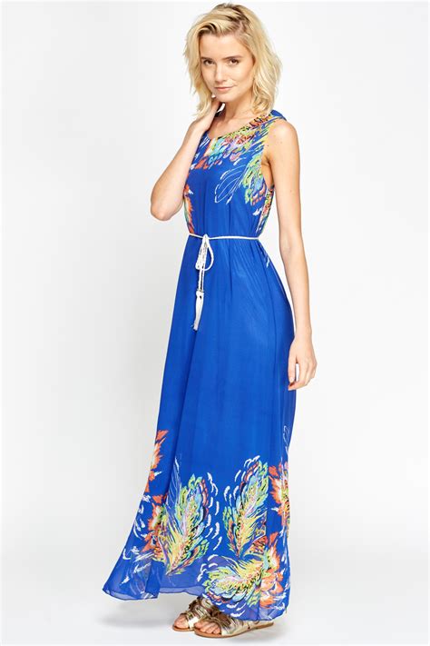 Printed Hem Tie Up Maxi Dress Just 7