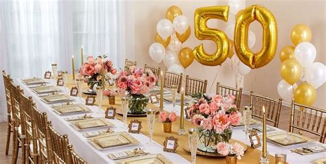 Golden 50th Anniversary Party Supplies 50anniversary Golden 5 In 2020