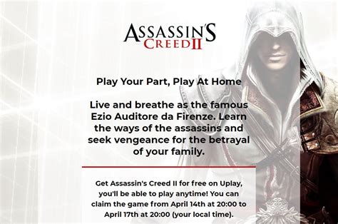 Assassins Creed Ii Versi Pc Kini Gratis Via Uplay Jagat Play