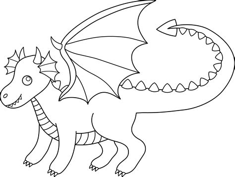 10 Dragon Coloring Pages For Kids Easy Pics Colorist