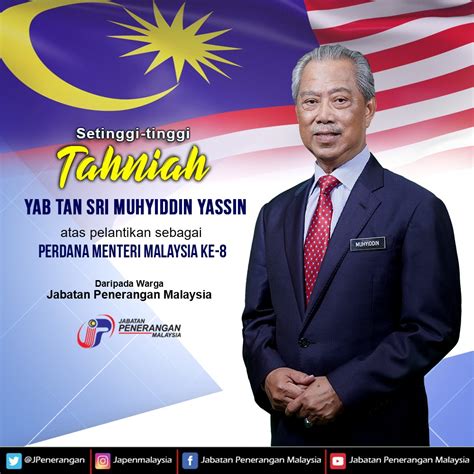 The prime minister of malaysia (malay: SETINGGI-TINGGI TAHNIAH YB TAN SRI MUHYIDDIN YASSIN ATAS ...
