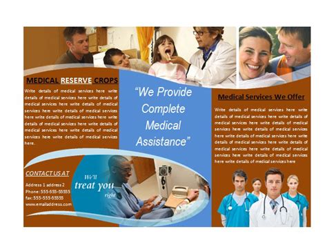 Medical Brochure Template For Medical Services Brochures Ready Made