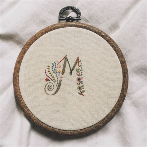 Hand Embroidered Personalised Alphabet Letter Etsy Embroidery