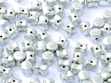Pellet Beads 4x6mm Aluminium Silber 50 Stück Plt46 00030 01700