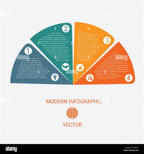 Business Chart Modern Infographic Vector Template From Color Semicircle