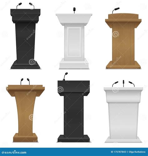 Tribune Podium Different Color Rostrums With Microphones For Business