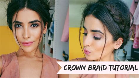 This braided crown tutorial is great for shorter hair — and it produces the prettiest waves. Crown Braid Hair Tutorial (EASY) - YouTube