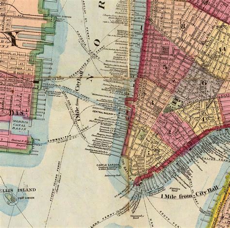 Old Map Of New York And Manhattan 1860 Old Maps And Vintage Prints
