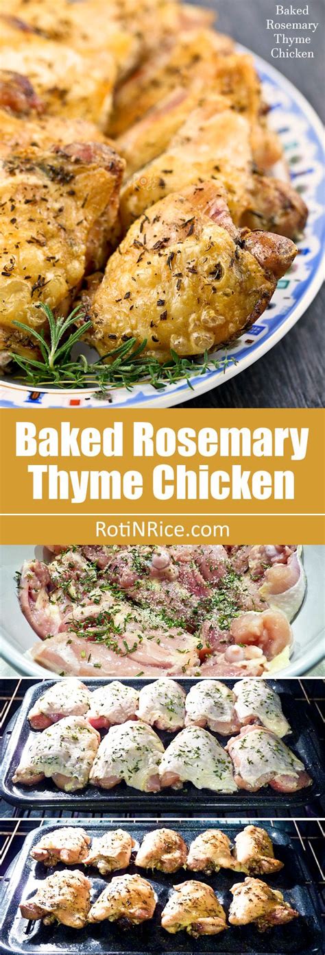 We loved the blend of rosemary and lemon and garlic for this chicken. Rosemary Thyme Baked Chicken | Thyme recipes, Baked ...